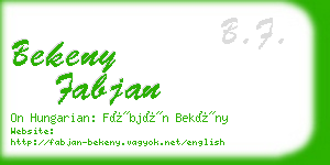 bekeny fabjan business card